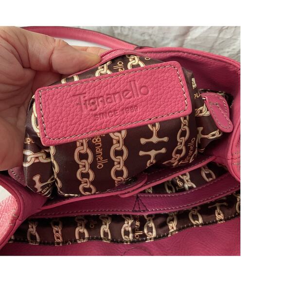 Tignanello Genuine Leather Pink Purse Bag Satchel - Picture 14 of 14